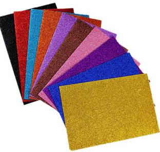 Magma Store Self-Adhesive Glitter Foam Sheets Sticky Back Multicolor Pack of 10