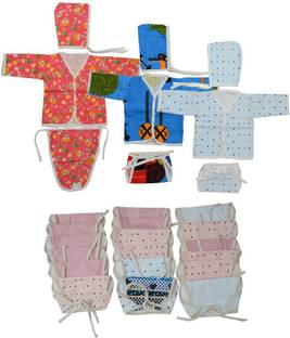Firststep First Step Combo Set Of Jhabla Suit (3pcs) And Cloth Nappies