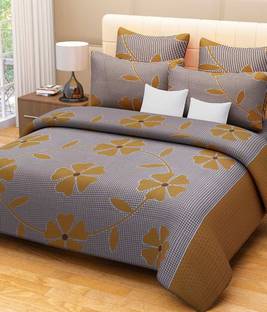 Maa Bhagwati Cotton Queen Floral Flat Bedsheet