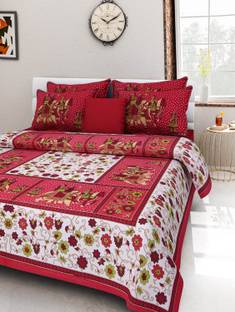 UNIQCHOICE 144 TC Cotton Double Printed Flat Bedsheet