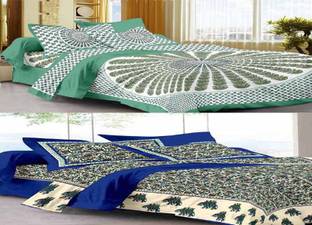 UNIQCHOICE 120 TC Cotton Double Printed Flat Bedsheet
