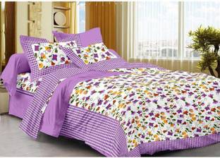 Bombay Spreads 120 TC Cotton Double 3D Printed Flat Bedsheet