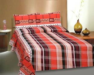 Divine Casa 104 TC पॉलीकॉटन डबल ऐब्स्ट्रैक्ट बेडशीट