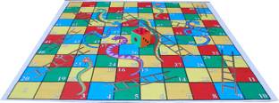 Atpata Funky 10x10 Ft Mat Snakes &Ladders & Dice 8inch (Regular Theme) Party & Fun Board Game