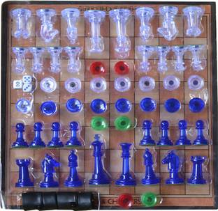 नाना क्रिएशन All In One Magnetic Chess, Ludo, Snakes & Ladders, Checker, & More बोर्ड गेम