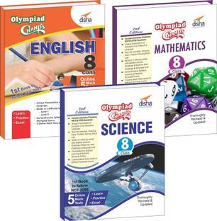 Olympiad Champs Science, Mathematics, English Class 8 with 15 Mock Online Olympiad Tests