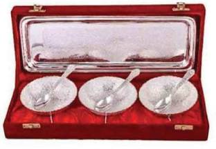 DivineHaat Silver Plated Decorative Bowl