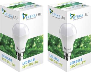 Syska Led Lights 3 W, 5 W Basic Standard B22 LED Bulb
