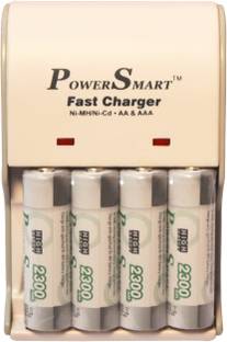 Power Smart 2300 MaH X 4 Cells 5 Hour 2 LED With Automatic Cut Off Function AA Camera Battery PS 1002 AA-AAA NiCD NiMH Fast Charger Set  Camera Battery Charger