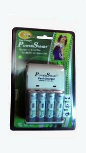 Power Smart AA Camera Battery Charger ps 1002 AA-AAA NICD-NIMH 5 Hours Fast Auto cut off 2 Led Charger With Ready To Use Battery 2300mAh 4 Cell Charger Set  Camera Battery Charger