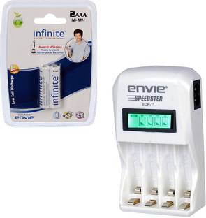 Envie Speedster ECR-11 + 2xAAA 800 Ni-MH rechargeable  Camera Battery Charger