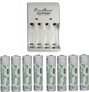 Power Smart Fast Charging Unit PS1002 Combo With 2 Set 2300maHx4 AA Ready To Use Cells  Camera Battery Charger