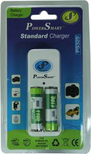 Power Smart Standard Charger with 2 AA Batteries of Capacity 1100mAh  Camera Battery Charger