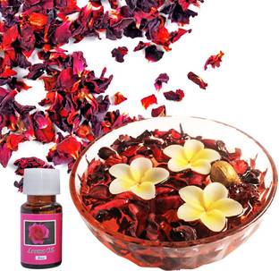 ZARSA Rose petals, aroma oil with floating Candle
