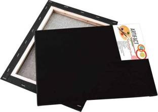 Artifact Black 10 " x 10" Cotton Grain Stretched Pre Stretched Canvas (Set of 1)