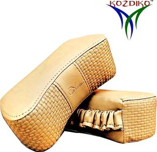 KOZDIKO Beige Leatherite Car Pillow Cushion for Mahindra