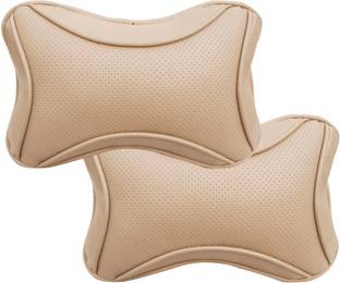 AUTO PEARL Beige Leatherite Car Pillow Cushion for Maruti