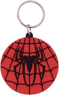 GCT Superhero Spiderman Marvel Avengers Red & Black Double Sided Synthetic Rubber Design-A Key Chain