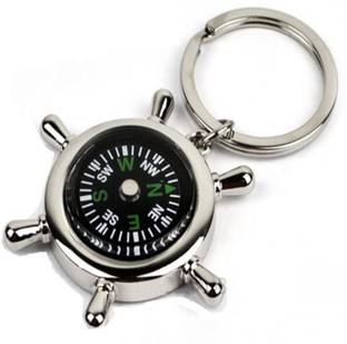 एम्पल विंग्स Green Round Metal Compass Round लॉकिंग की-चेन