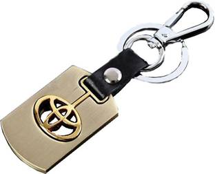 TAG3 Toyota Alloy Golden Color Metal Imported Ring Chrome Car Logo Locking Key Chain