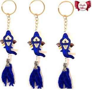 MM Set of 3 Fashionable Ganapathy Premium Charm Pendant Key Chain Key Chain