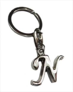 ADITYA TRADERS 'N' Full Metal Alphabet Ring Key Chain