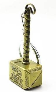 CRYSTAL LEAVES Thor hammer metal keychain Key Chain