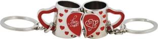 Ezip Couple Mug Key Chain Show with Love by Shopping Shuttle Material Stainless Steel Stylish Locking Key Chain