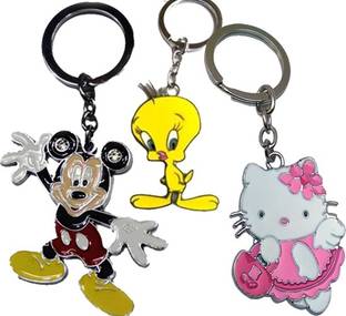 MGP फैशन Tweety Mickey Mouse Kitty Su Metal Key Chain Combo की-चेन