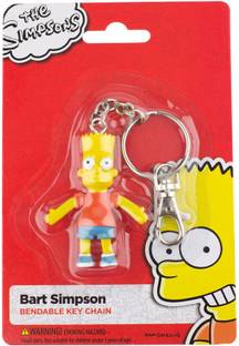 NJ Croce Bart Simpson 2.5" Bendable Figure With Ring Locking Key Chain