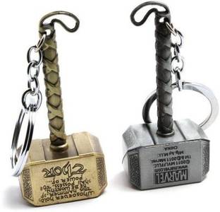 AMR Exclusive Silver And Golden Thor Hammer keychain Key Chain
