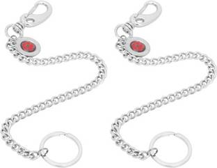 Rashi Traders 2 Red Black Long Chain Locking Locking Key Chain