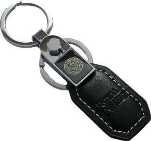 AVI Leatherite Black Royal Enfield Doublering Key Chain