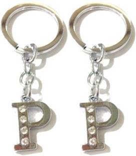 Rashi Traders 2 Alphabet P Chrome Key Chain