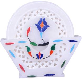 Anshul Fashion Round Marble Coaster Set