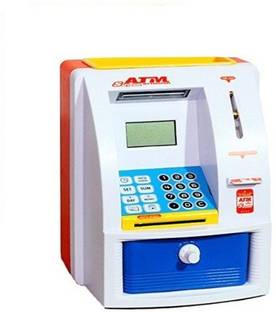 Super ATM Machine For Kids Open With Secret Password Coin Bank