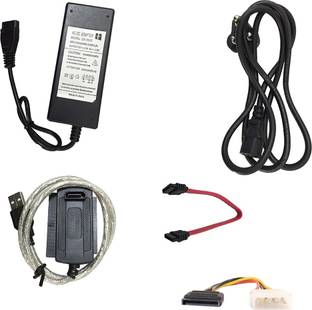 ADMI SATA/IDE to USB 2.0 Adapter With Power Supply Supports 2.5-Inch, 3.5-Inch, 5.25-Inch Hard Disk Drives Combo Set