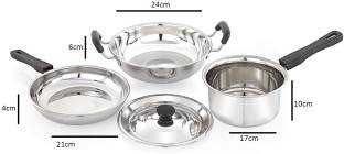 Mahavir 4pc Induction & Lpg Compatible Induction Bottom Cookware Set