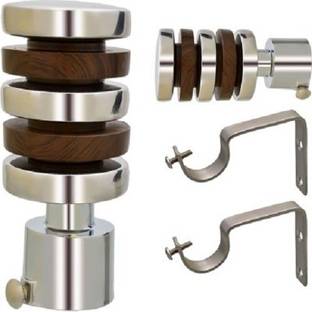 Homedecorhd Silver, Brown Curtain Knobs Metal
