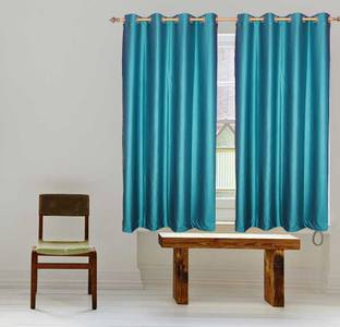 Batham Sales 152 cm (5 ft) Blends Room Darkening Window Curtain (Pack Of 2)