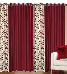 STAMEN 275 cm (9 ft) Long Door Polyester Curtain (Pack Of 4)