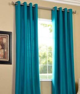 Panipat Textile Hub 213.5 cm (7 ft) Polyester Door Curtain (Pack Of 4)