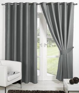 Panipat Textile Hub 213.5 cm (7 ft) Polyester Door Curtain (Pack Of 2)