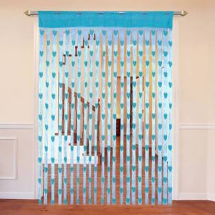 radhy krishna overseas 212 cm (7 ft) Net Transparent Door Curtain (Pack Of 2)
