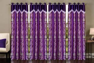 Stella Creations 275 cm (9 ft) Long Door Polyester Room Darkening Curtain (Pack Of 4)