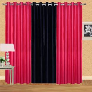 Stella Creations 152 cm (5 ft) Polyester Room Darkening Window Curtain (Pack Of 3)