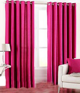 Panipat Textile Hub 213 cm (7 ft) Door Polyester Curtain (Pack Of 2)