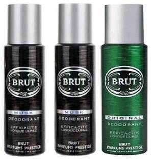 BRUT 2 Musk & 1 Original Deodorant Spray  -  For Men