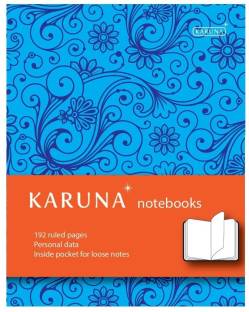 Karunavan Paisley Series Blue and Orange Band Journal Single Rule 192 Pages
