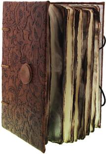 CRAFT CLUB Leather Embossed Diary With Antique Paper In Special Binding Regular Notebook Unruled 144 Pages